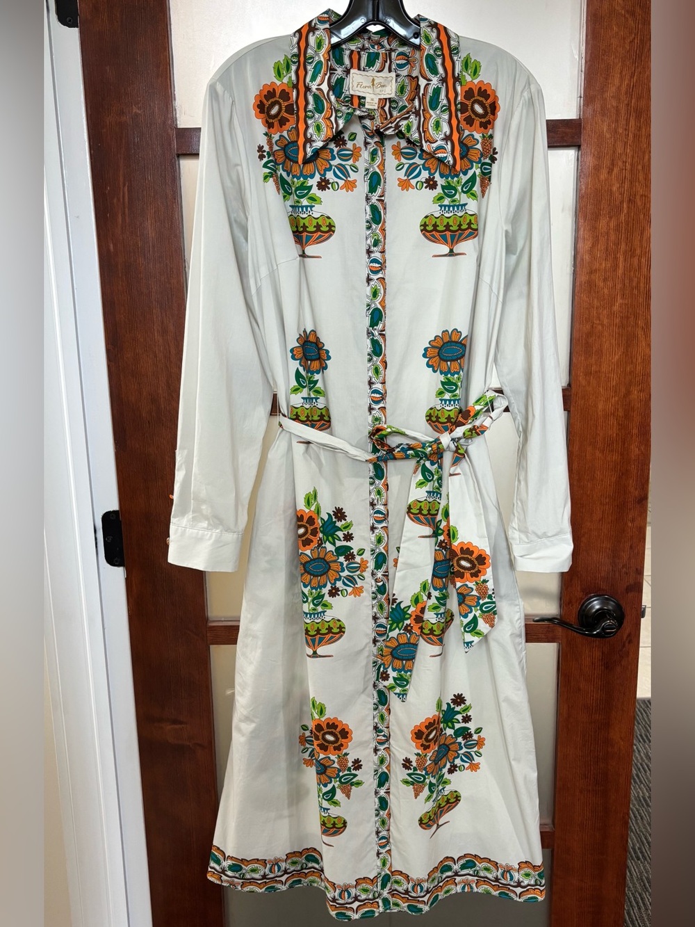 Flora Bea NYC Floral Shirt Dress with Belt